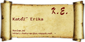 Kató Erika névjegykártya