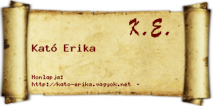 Kató Erika névjegykártya